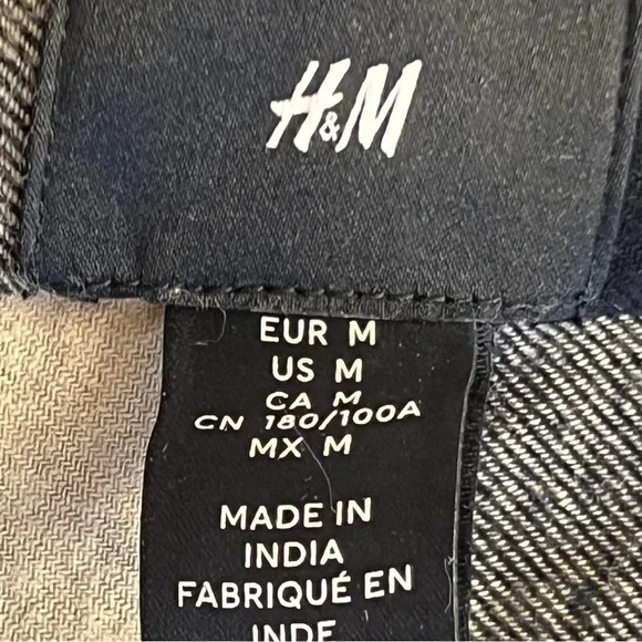 H&M Men's Shirt M Plaid Black Tan Long Sleeves - Picture 8 of 13